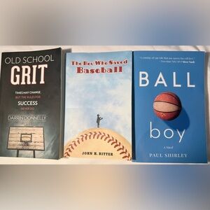 Set of 3 Sports Books : Ball Boy, Old School Grit, The Boy Who Saved Baseball